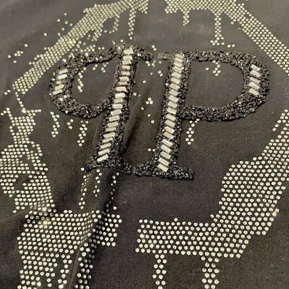 Phillip Plein Couture ltd edition black fringe t-shirt shirt medium large - Picture 3 of 4